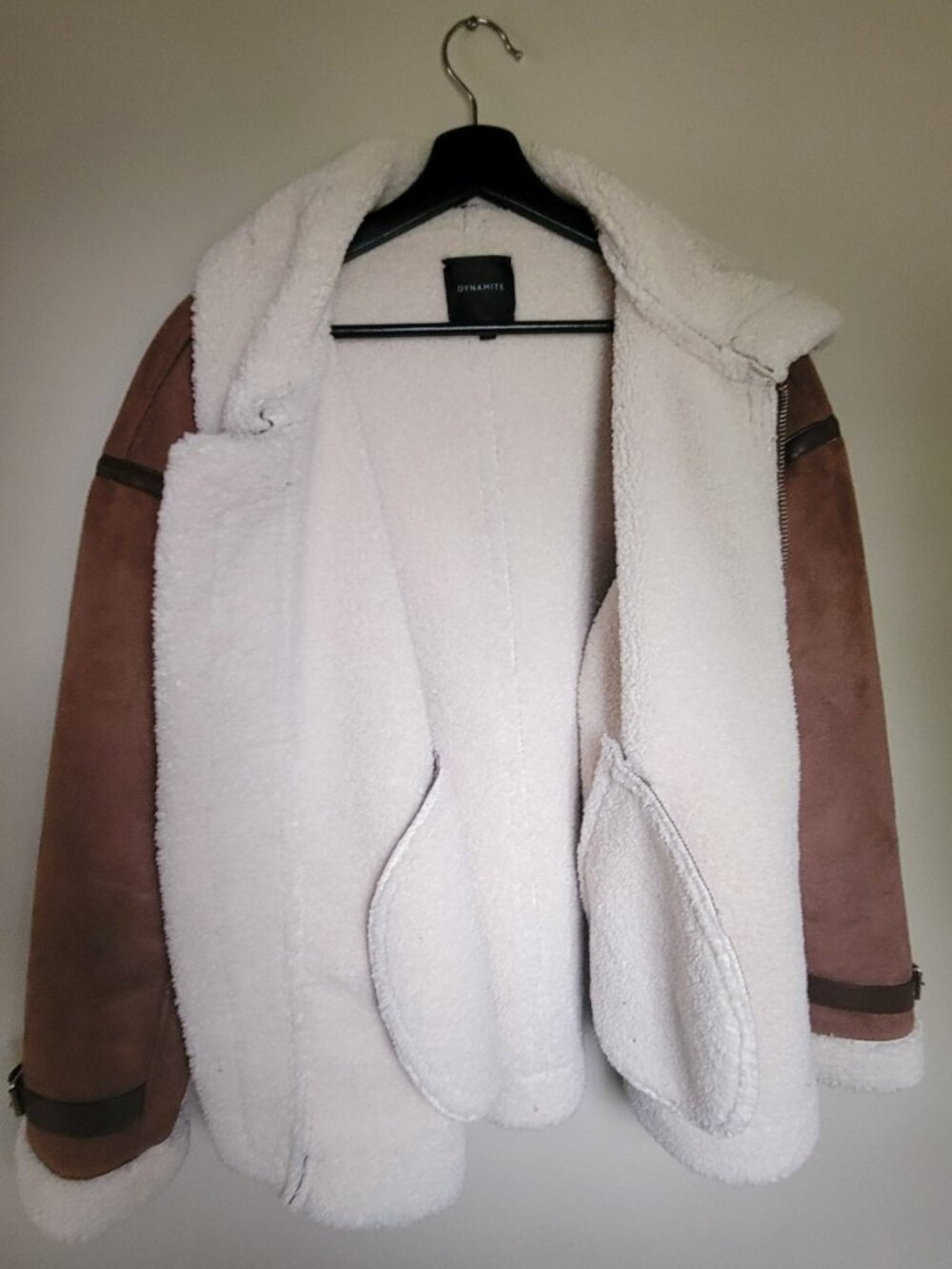 Dynamite Faux Shearling Bomber Jacket - Picture 6 of 7